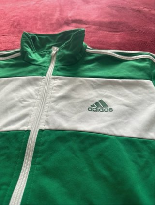 Chaqueta Adidas Vintage Verde y Blanca