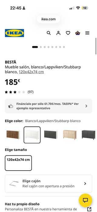 Mueble salón BESTÅ IKEA blanco