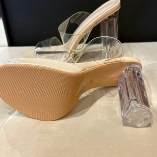 Sandalias Transparentes Tacón Metacrilato