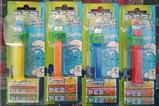 Lote 4 Dispensadores Pez Los Pitufos