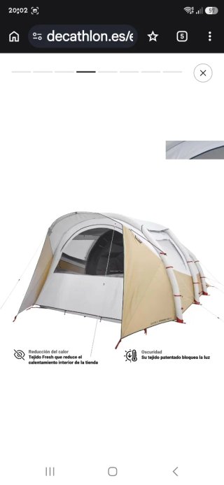 Tienda campaña familiar 5 personas Quechua
