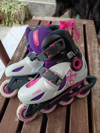 Patines Oxelo Morado y Blanco Talla 3