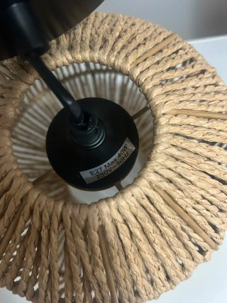 Lámpara colgante rústica boho yute