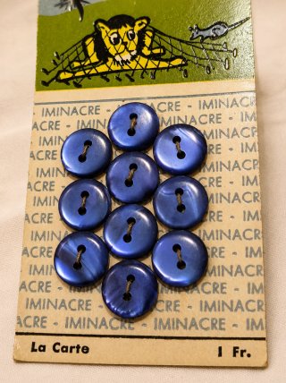 Tarjeta botones vintage 50's Iminacre Francia