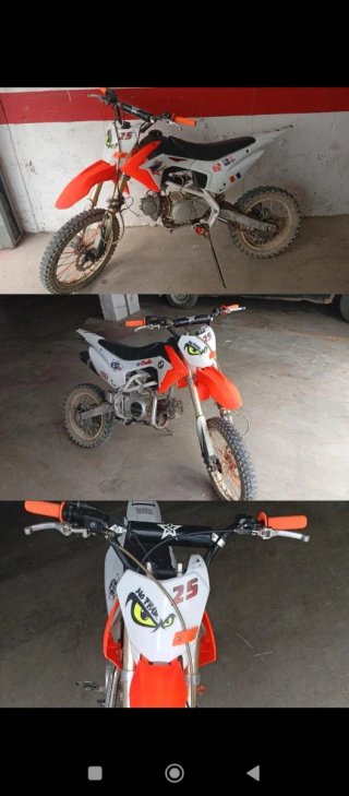 Pitbike 125 XL  Blanca y Naranja