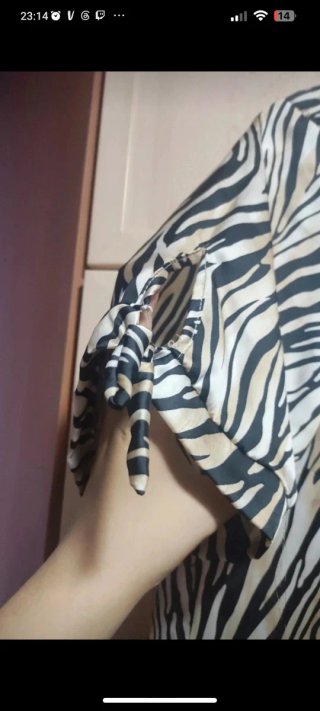 Blusa Beige y Marrón animal print de cebra