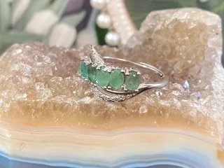 Anillo Esmeralda Natural Plata
