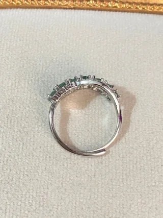 Anillo Esmeralda Natural Plata