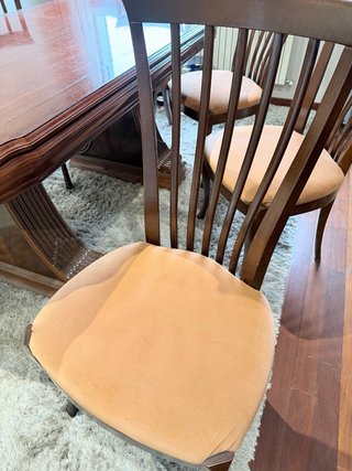 Conjunto mesa extensible madera y 6 sillas