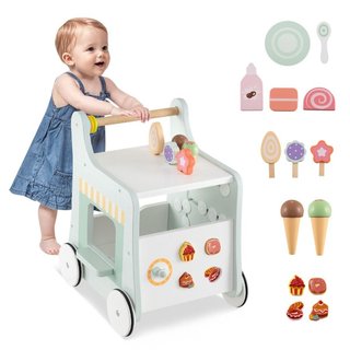 Carrito de primeros pasos de madera con espacio de