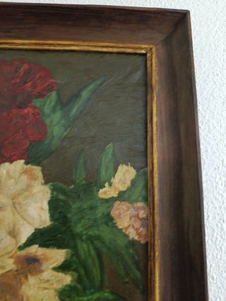 Óleo sobre lienzo Flores 1968