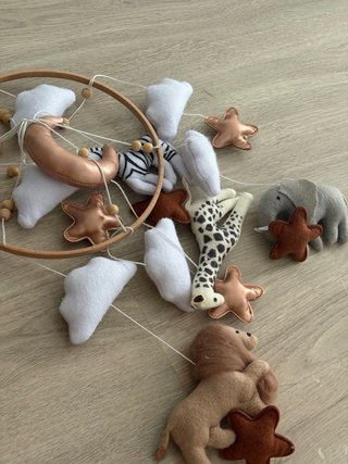 Móvil Cuna Animales Selva Luna Estrellas