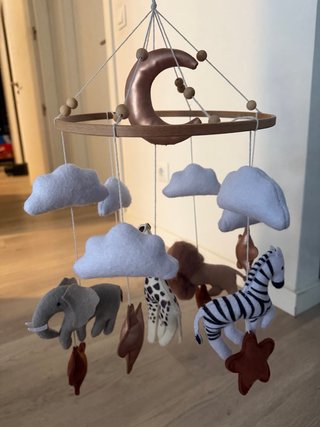Móvil Cuna Animales Selva Luna Estrellas