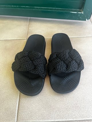 Ciabatte nere intrecciate donna - Tg. 36