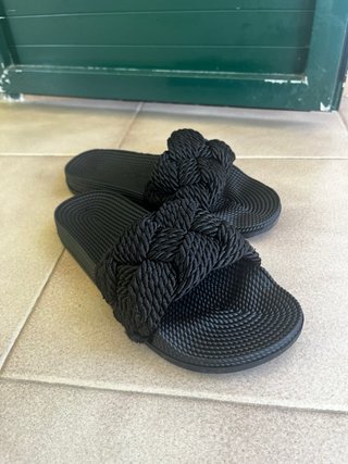 Ciabatte nere intrecciate donna - Tg. 36