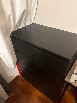 Cómoda MALM IKEA 4 cajones negro-marrón