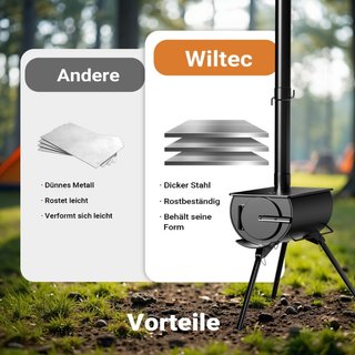 Wiltec 65400 | Stufa a legna da campeggio