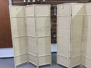 Biombos plegables de mimbre