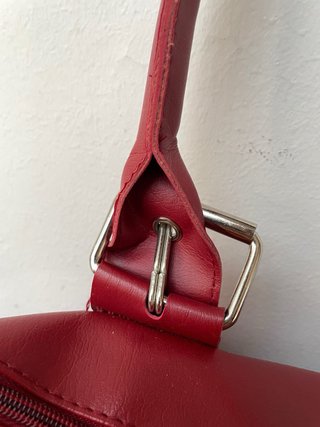 BOLSO ROJO HOMBRO MUJER VINTAGE TIPO PIEL RETRO