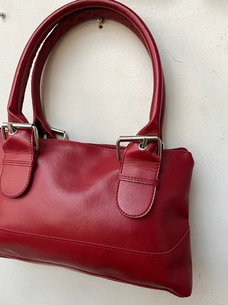 BOLSO ROJO HOMBRO MUJER VINTAGE TIPO PIEL RETRO