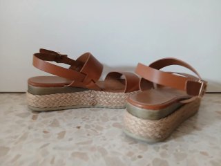 Sandalias Plataforma Marrones Talla 39