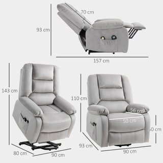 Sillón elevador con función de masaje,, Gris claro