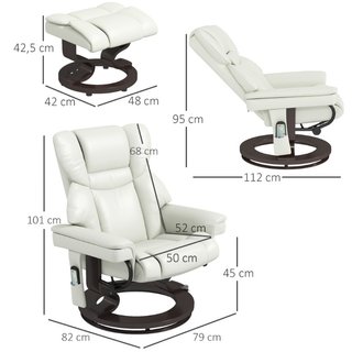 Sillón reclinable con función de masaje y reposapi