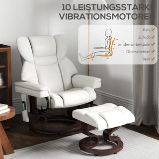 Sillón reclinable con función de masaje y reposapi