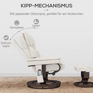 Sillón reclinable con función de masaje y reposapi