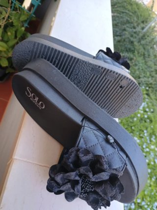 Ciabatte Solo Soprani Nere con Fiore