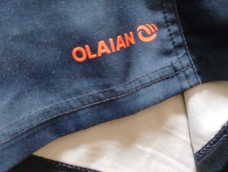 Bañador niño azul oscuro y naranja