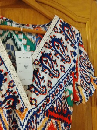 Vestido KELREBEC estampado talla M 100% viscosa