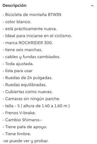 BICICLETA. TODO FUNCIONA