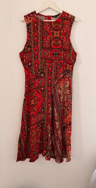 Vestido estampado étnico rojo