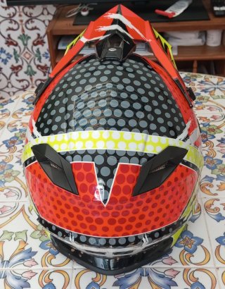 Casco Motocross Naranja y Negro