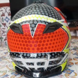 Casco Motocross Naranja y Negro