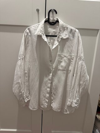 Camisa Lino Massimo Dutti Blanca