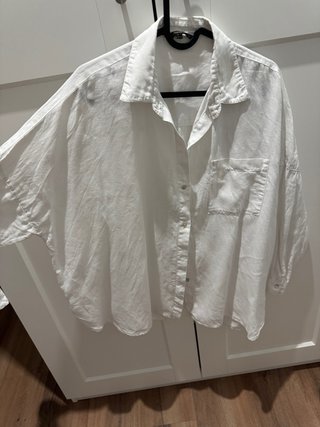 Camisa Lino Massimo Dutti Blanca