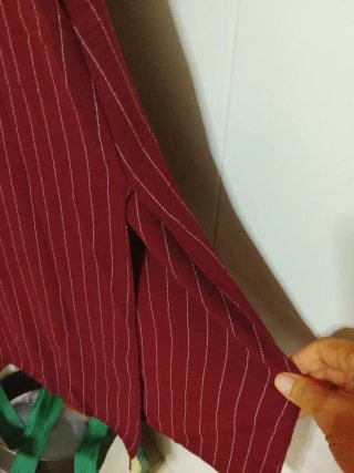 Vestido túnica rayas burdeos hilo metalizado