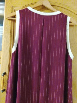Vestido túnica rayas burdeos hilo metalizado