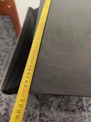 Escritorio madera y metal negro