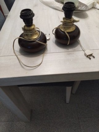 Coppia di piedi di lampada vintage anni '60