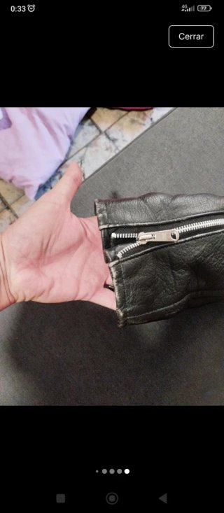 Chaqueta de cuero negra