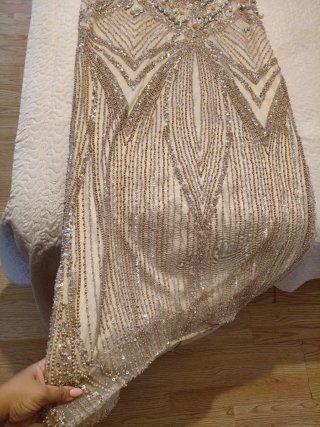 Vestido de fiesta plateado y rosa talla 42/44