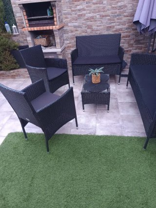 Conjunto Muebles Jardín Ratán Negro