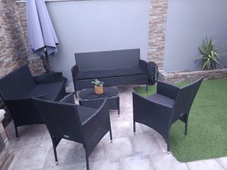 Conjunto Muebles Jardín Ratán Negro