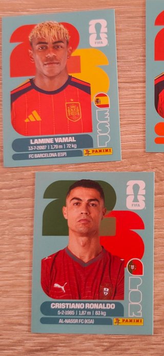Lote 2 Cromos Mundial Cristiano y Yamal Panini