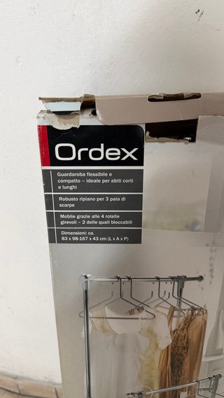 Appendiabiti Ordex con ripiano scarpe