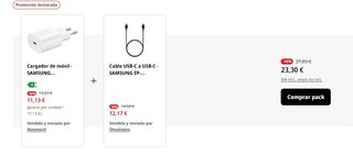 Cargador Samsung 25W USB-C Blanco EP-TA800