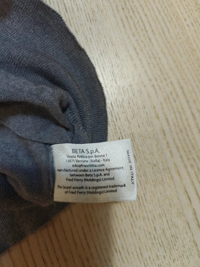 Jersey Fred Perry Lana Gris - Talla S